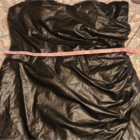 Collective The Label Black Strapless Faux Leather Mini Dress Us 12 - Picture 7 of 9